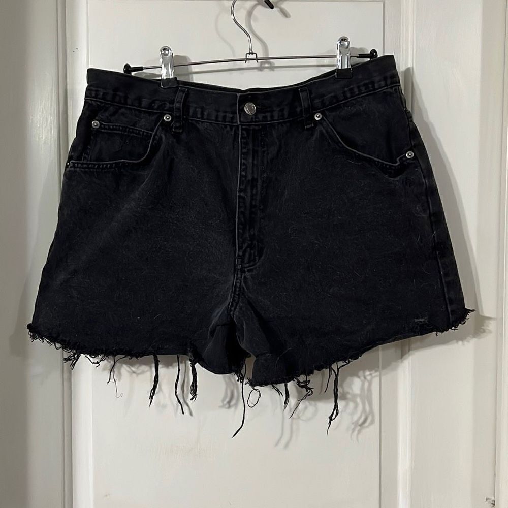 Black denim high waisted Shorts